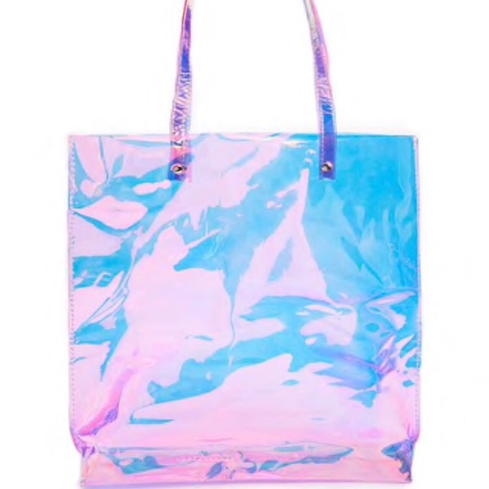 🔮✨Vinyl Iridescent Tote Bag w/ Dual Straps NWT🔮